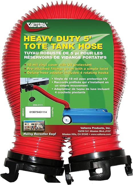 Valterra Heavy-Duty Tote Tank Hose - 5' , Red