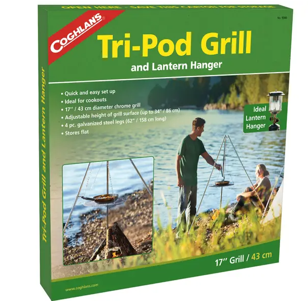 CAMPFIRE - TRIPOD GRILL & LANTERN HOLDER - 17"