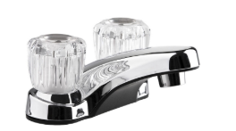 LAVATORY FAUCET - CHROME W/ CRYSTAL ACRYLIC HANDLES