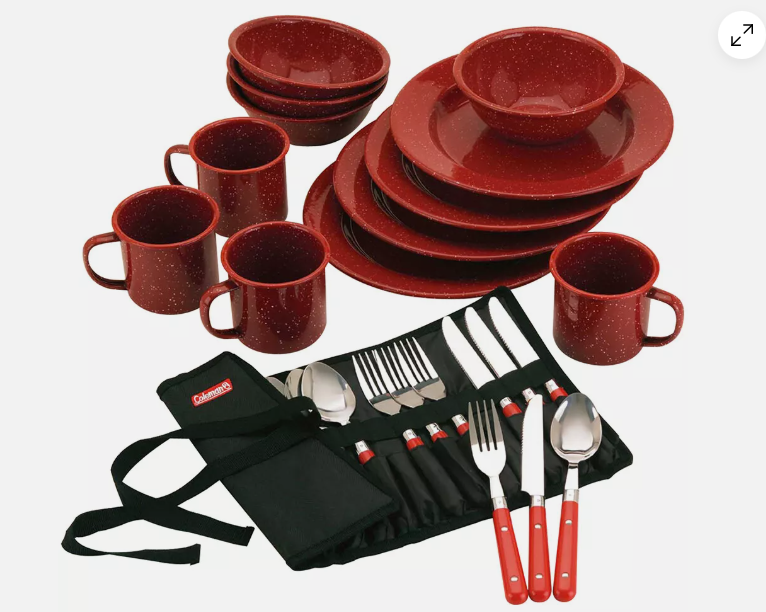 KITCHEN - DINNERWARE - 24 PC SET - RED