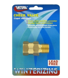 BRASS CHECK VALVE, 1/2" MPT X 1/2" FPT, LEAD FREE