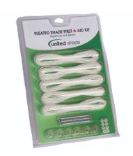 WHITE PLEATED SHADE FIRST AID KIT