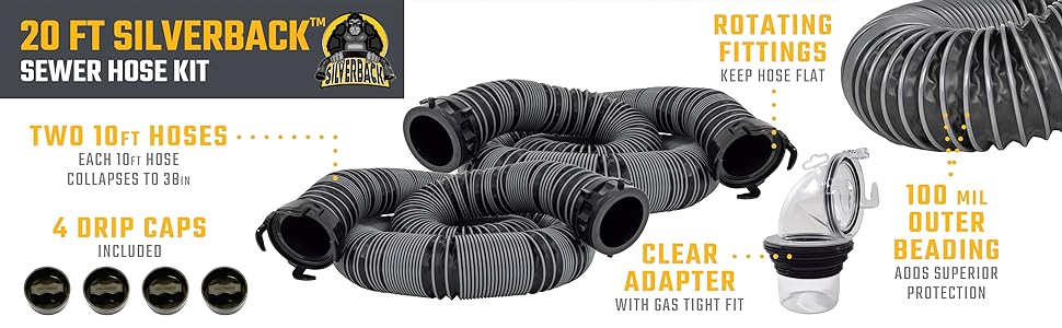 Valterra 20' Silverback Sewer Hose Kit